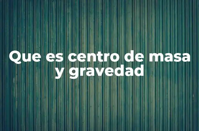 Que es Centro de Masa y Gravedad