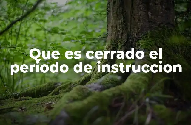 Que es Cerrado el Periodo de Instruccion