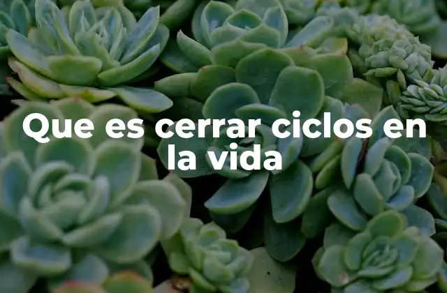 Que es Cerrar Ciclos en la Vida