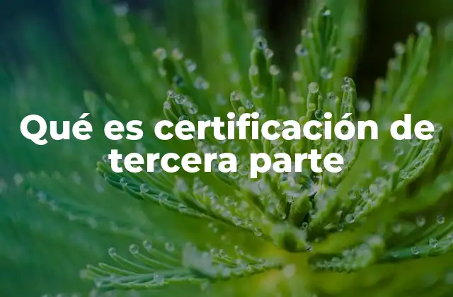 Qué es Certificación de Tercera Parte