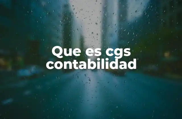 Que es Cgs Contabilidad