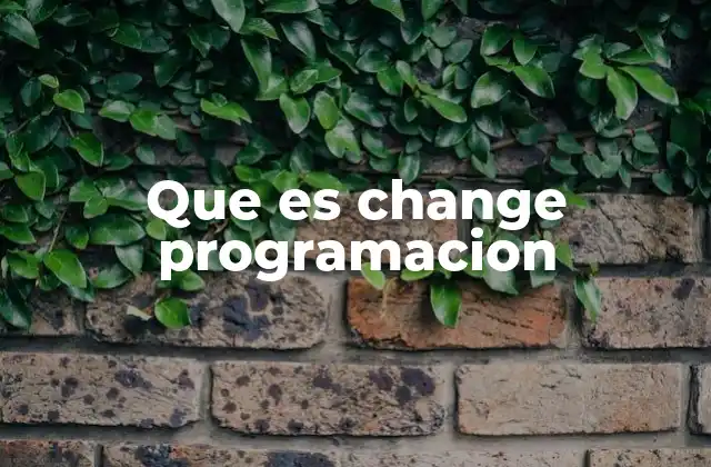 Que es Change Programacion