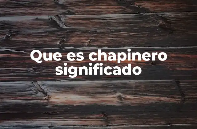 Que es Chapinero Significado