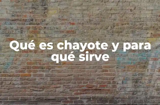 Qué es Chayote y para Qué Sirve