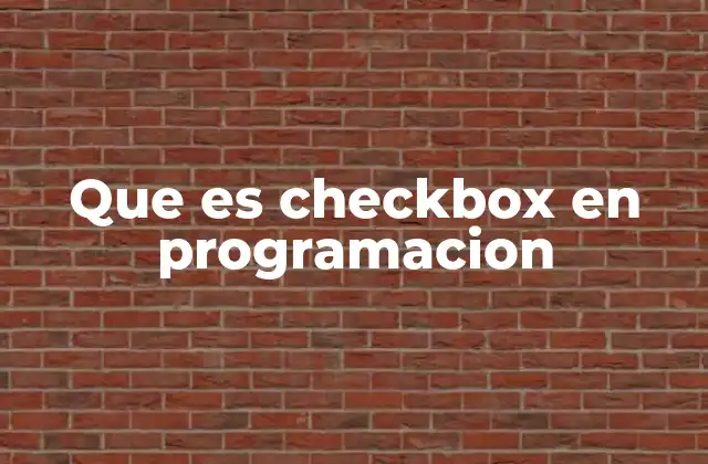 Que es Checkbox en Programacion