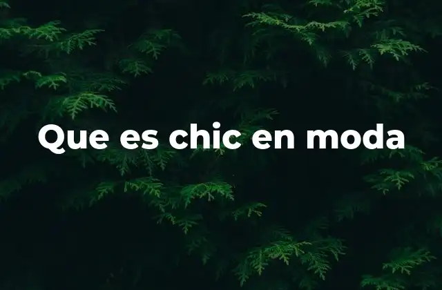 Que es Chic en Moda