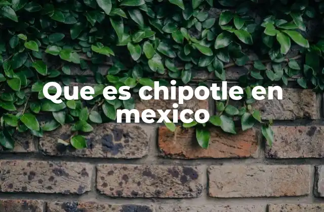 Que es Chipotle en Mexico