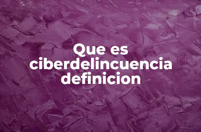 Que es Ciberdelincuencia Definicion