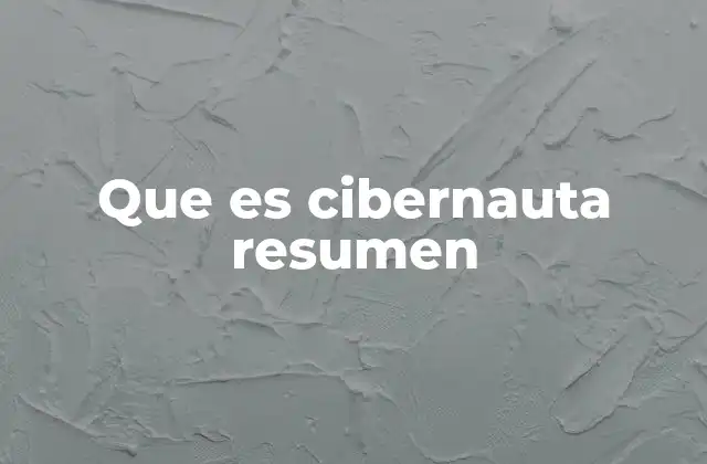 Que es Cibernauta Resumen