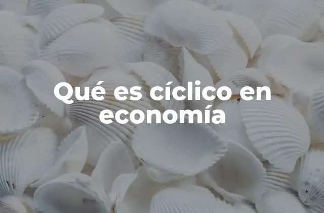 Qué es Cíclico en Economía