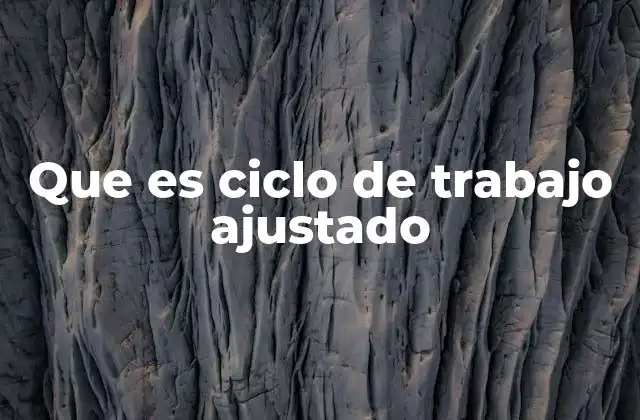Que es Ciclo de Trabajo Ajustado
