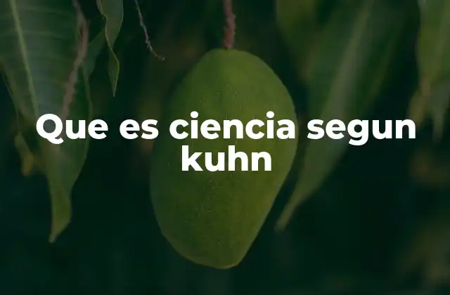 Que es Ciencia Segun Kuhn