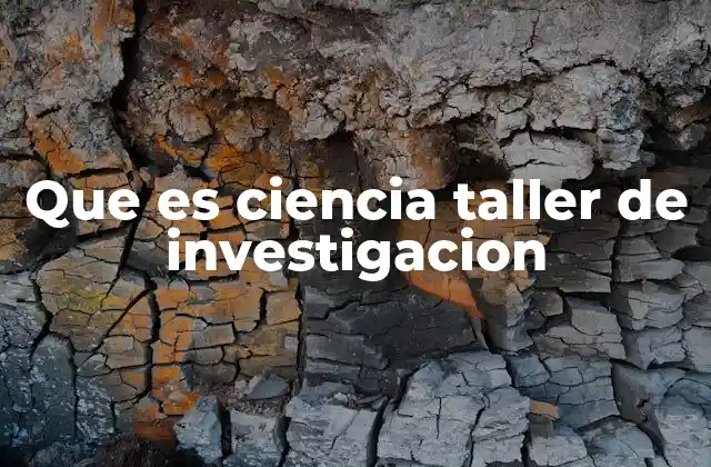 Que es Ciencia Taller de Investigacion