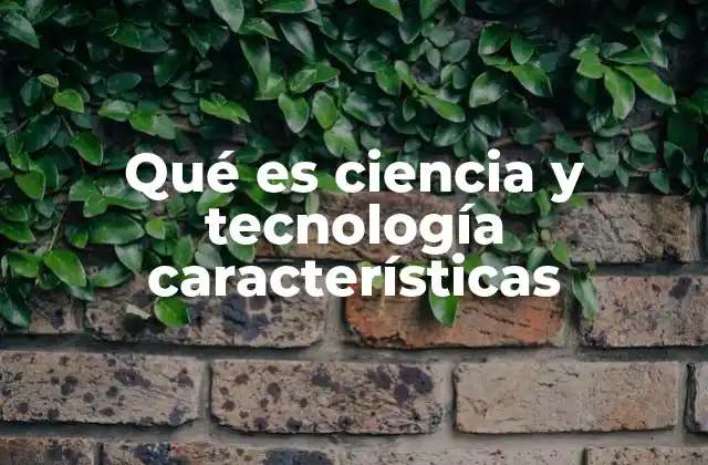 Qué es Ciencia y Tecnología Características