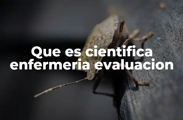 Que es Cientifica Enfermeria Evaluacion