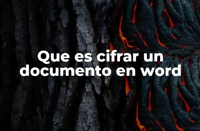 Que es Cifrar un Documento en Word