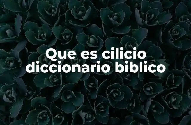 Que es Cilicio Diccionario Biblico