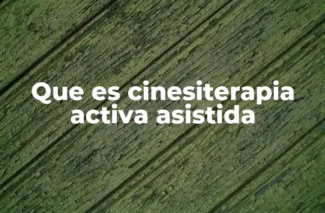 Que es Cinesiterapia Activa Asistida