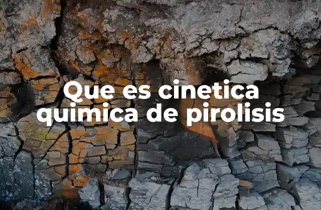 Que es Cinetica Quimica de Pirolisis