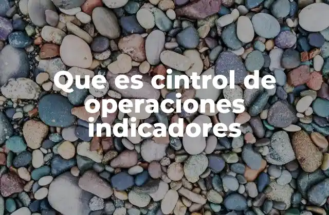 Que es Cintrol de Operaciones Indicadores