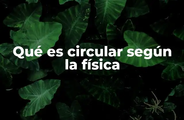 Qué es Circular según la Física