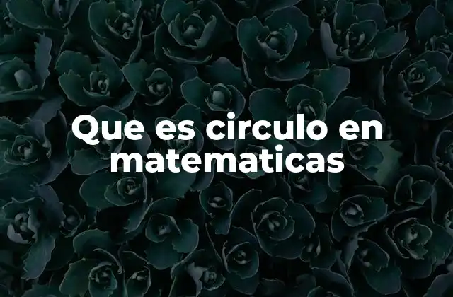 Que es Circulo en Matematicas