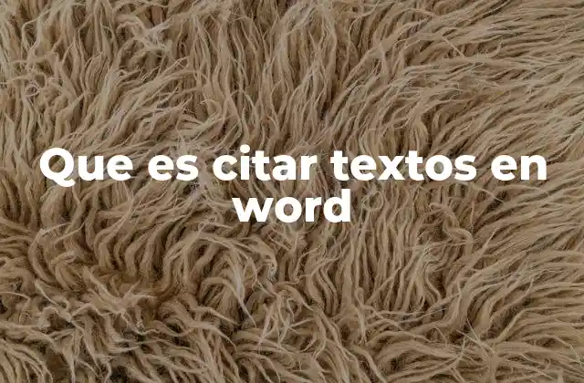 Que es Citar Textos en Word