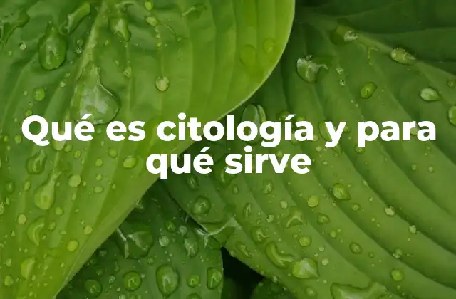 Qué es Citología y para Qué Sirve