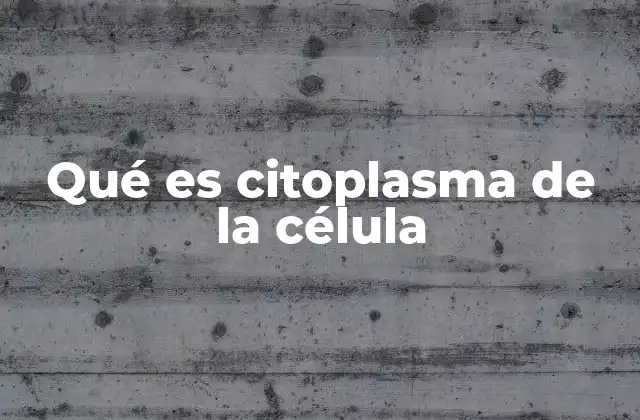 Qué es Citoplasma de la Célula