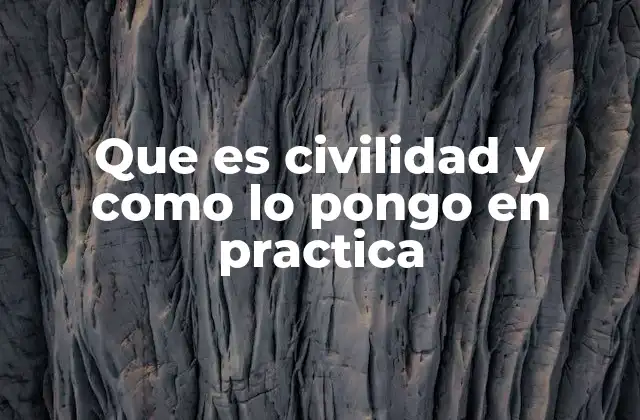Que es Civilidad y como Lo Pongo en Practica