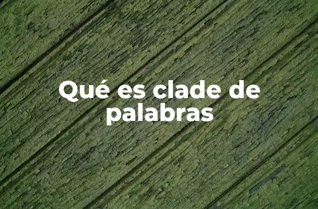Qué es Clade de Palabras