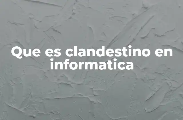 Que es Clandestino en Informatica