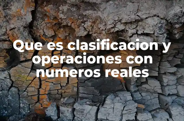 Que es Clasificacion y Operaciones con Numeros Reales