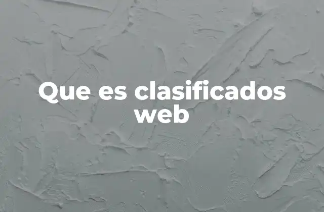 Que es Clasificados Web