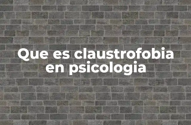 Que es Claustrofobia en Psicologia