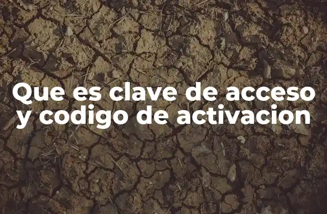 Que es Clave de Acceso y Codigo de Activacion