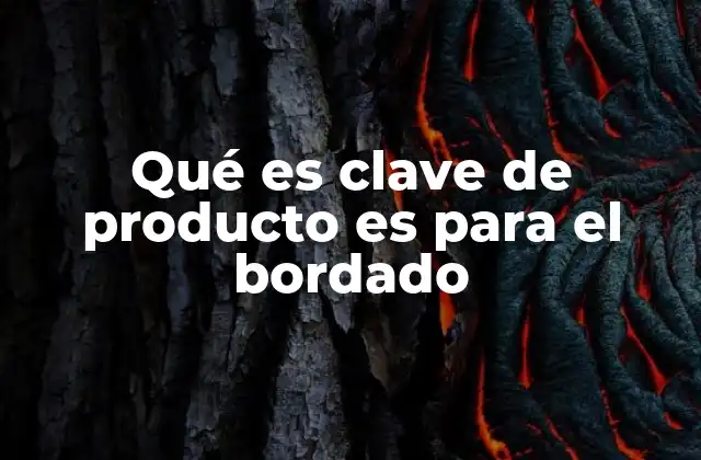 Qué es Clave de Producto es para el Bordado