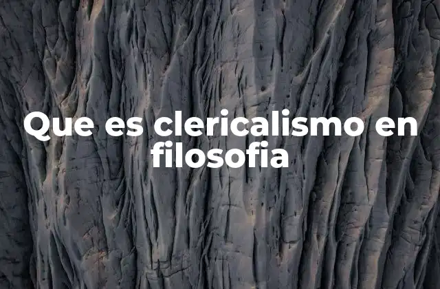 Que es Clericalismo en Filosofia