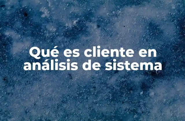 Qué es Cliente en Análisis de Sistema