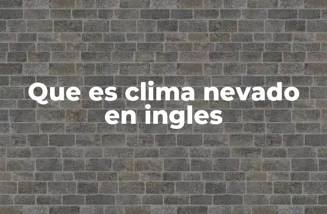 Que es Clima Nevado en Ingles