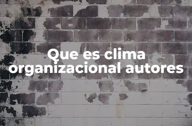 Que es Clima Organizacional Autores