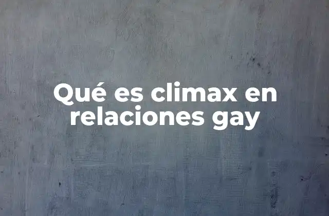 Qué es Climax en Relaciones Gay