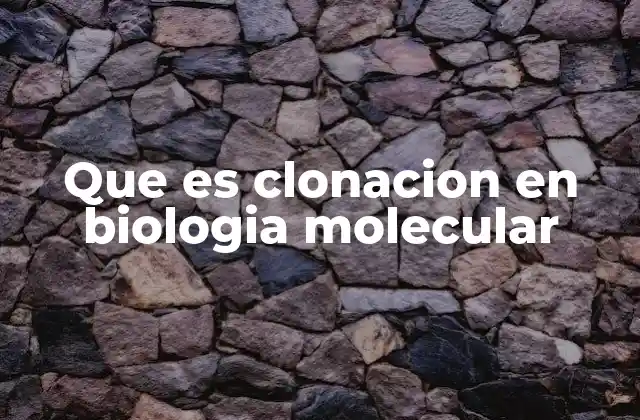 Que es Clonacion en Biologia Molecular