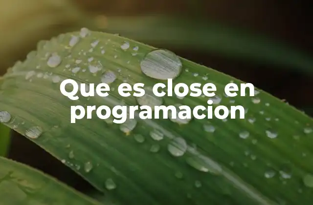Que es Close en Programacion