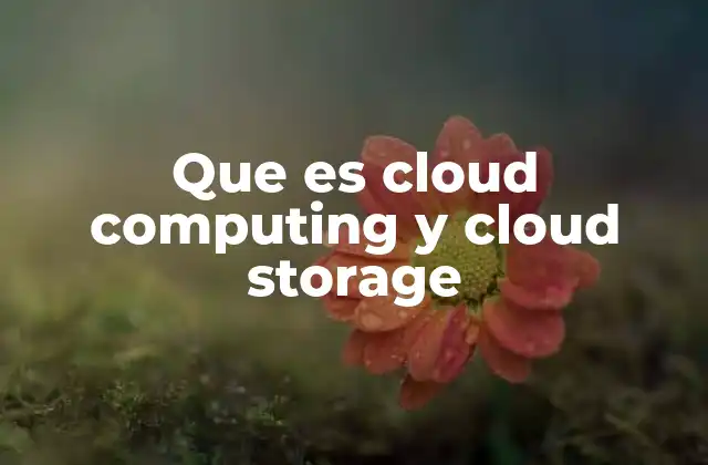 Que es Cloud Computing y Cloud Storage