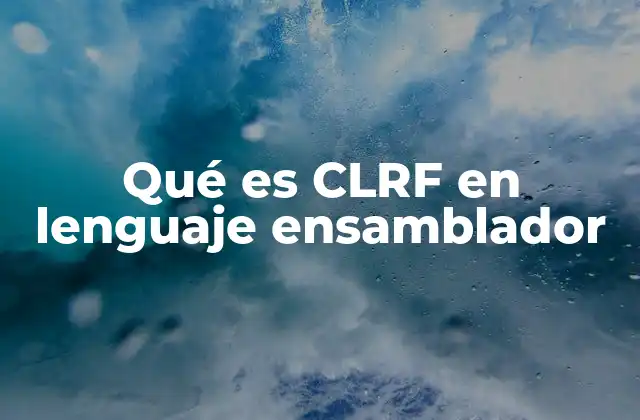 Qué es Clrf en Lenguaje Ensamblador
