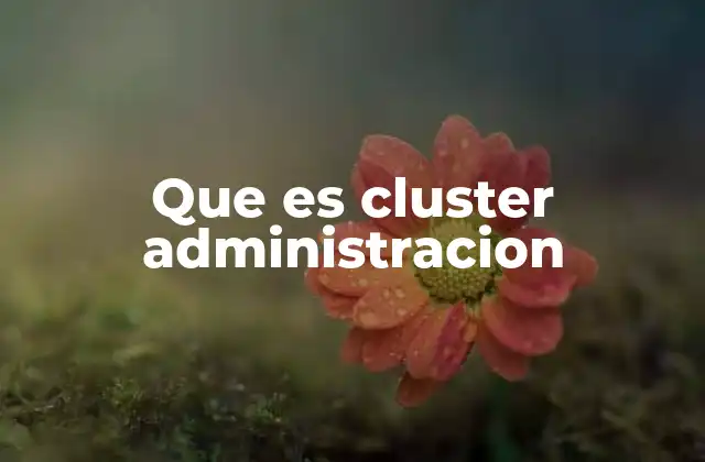 Que es Cluster Administracion