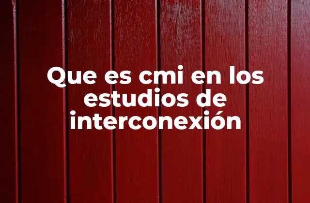 Que es Cmi en los Estudios de Interconexión