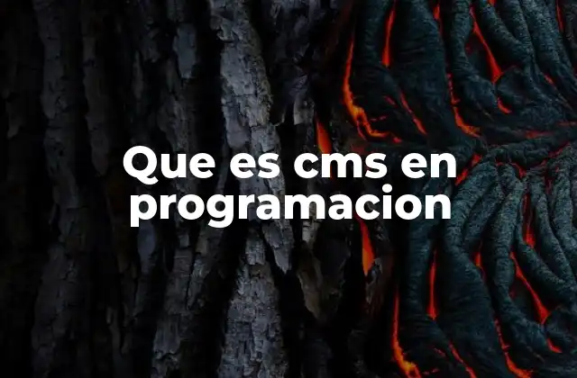Que es Cms en Programacion