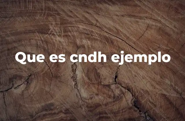 Que es Cndh Ejemplo